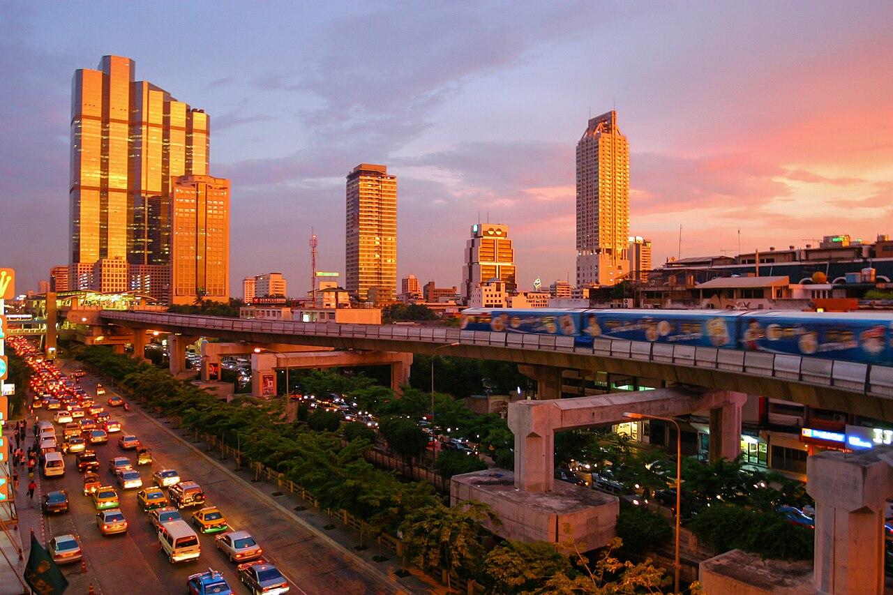 Bangkok skyline at sunset